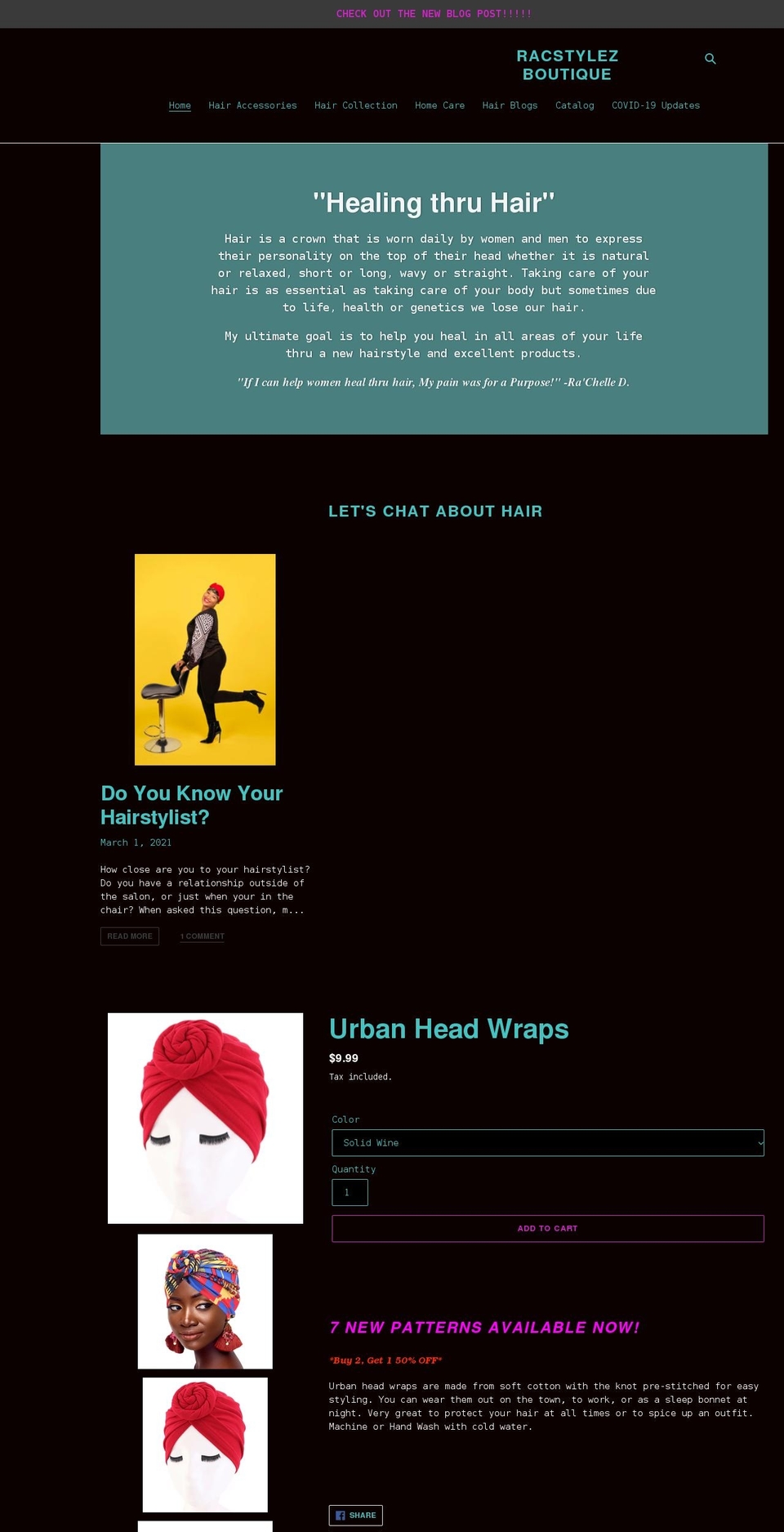 racstylez.com shopify website screenshot