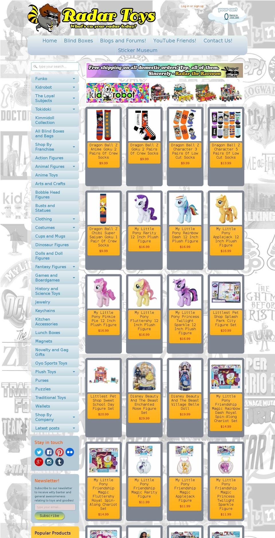 radartoys.com shopify website screenshot