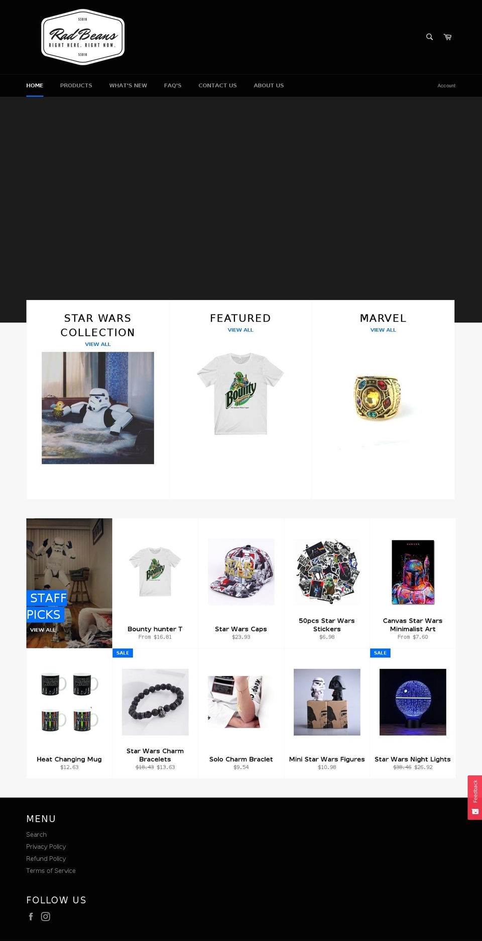 radbeans.com — Shopify storefront screenshot