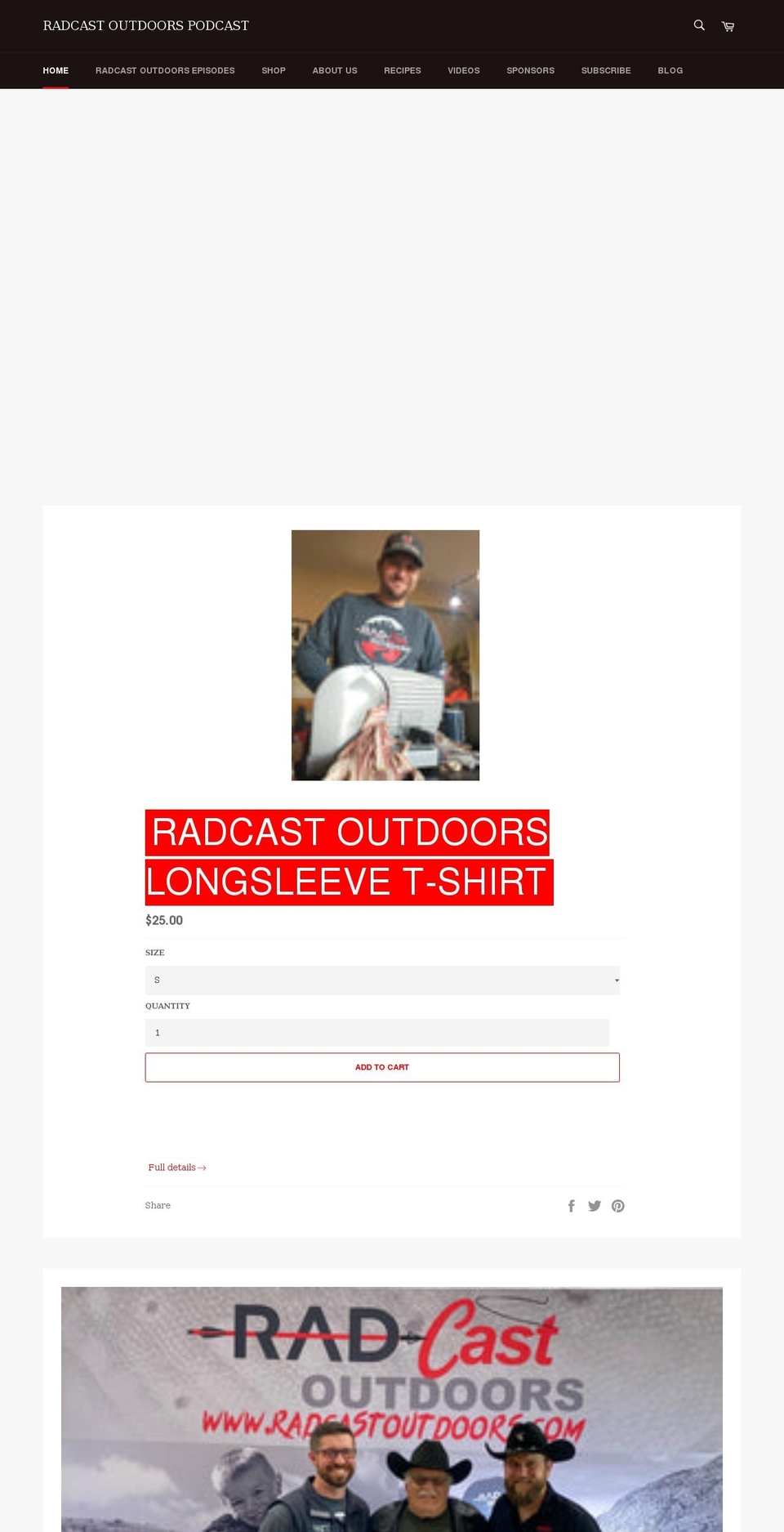 radcastoutdoors.com shopify website screenshot