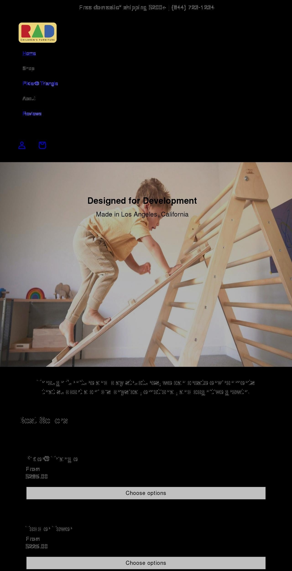 radchildrensfurniture.com shopify website screenshot