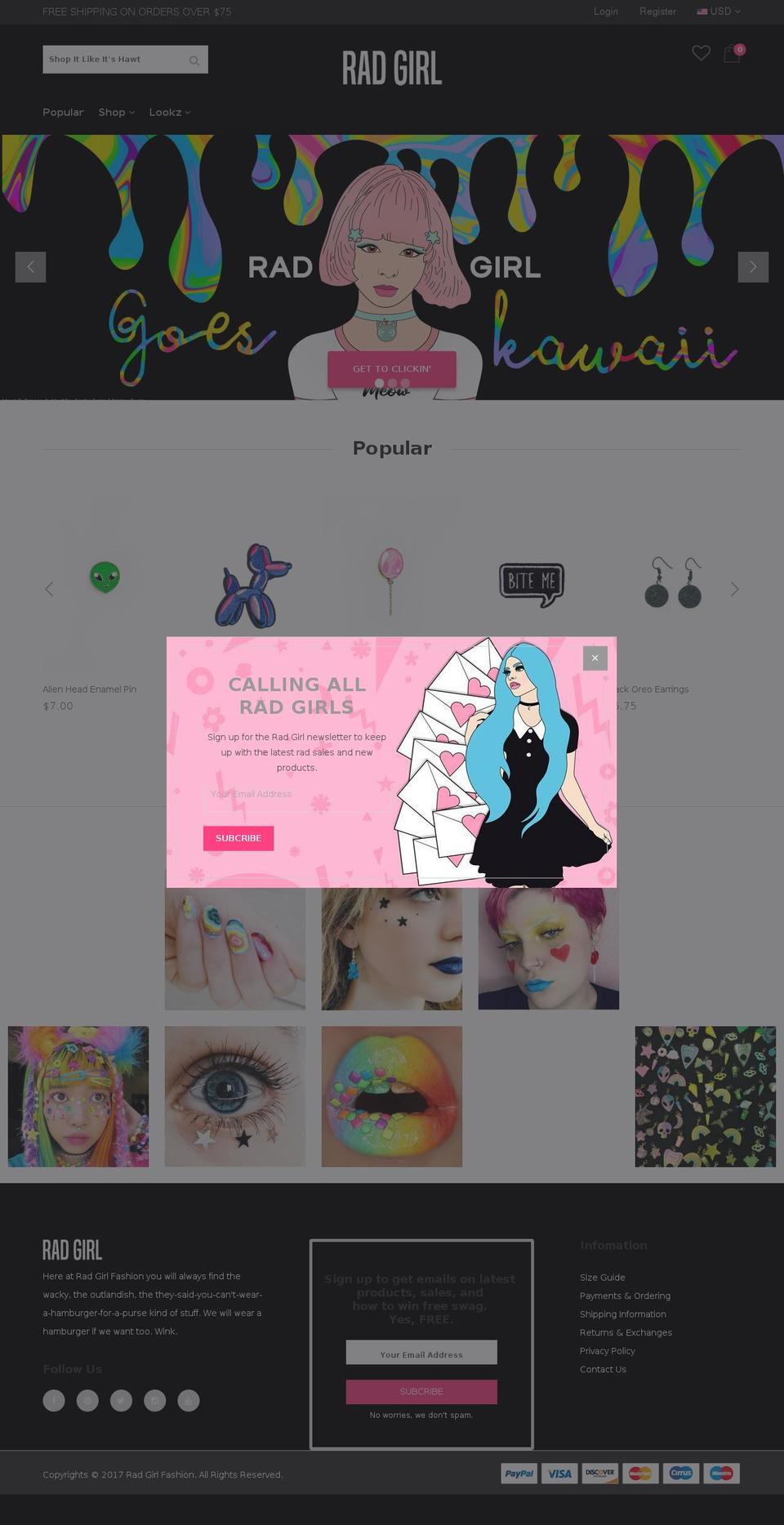 radgirl.fashion shopify website screenshot
