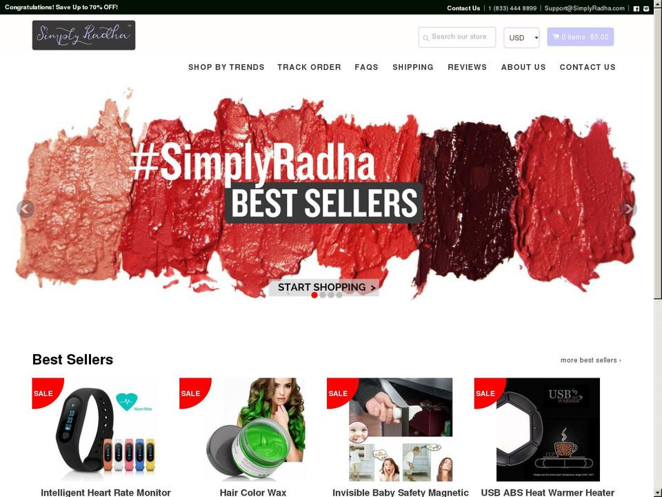 Simply Rhada - ShopifyBooster Shopify theme site example radhamall.com