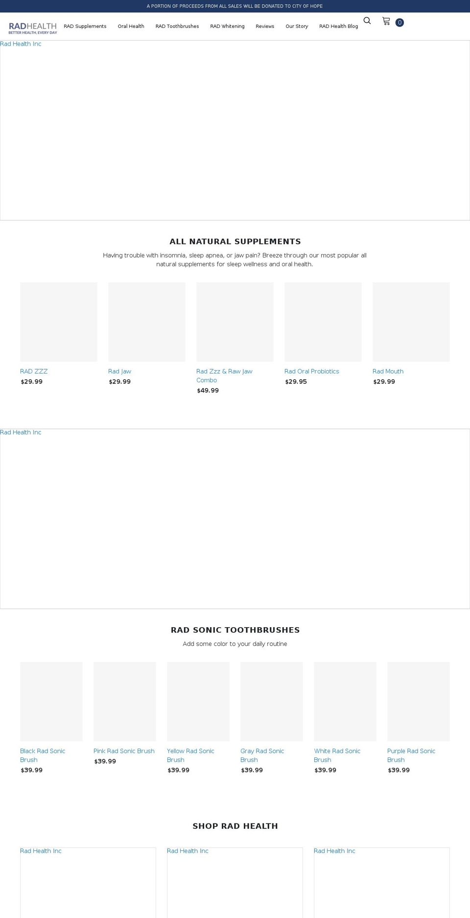 radhealthinc.com shopify website screenshot