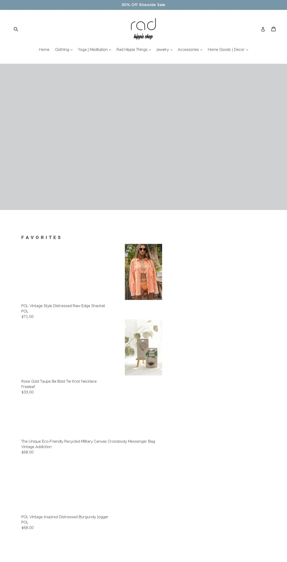 radhippieshop.com — Shopify storefront screenshot