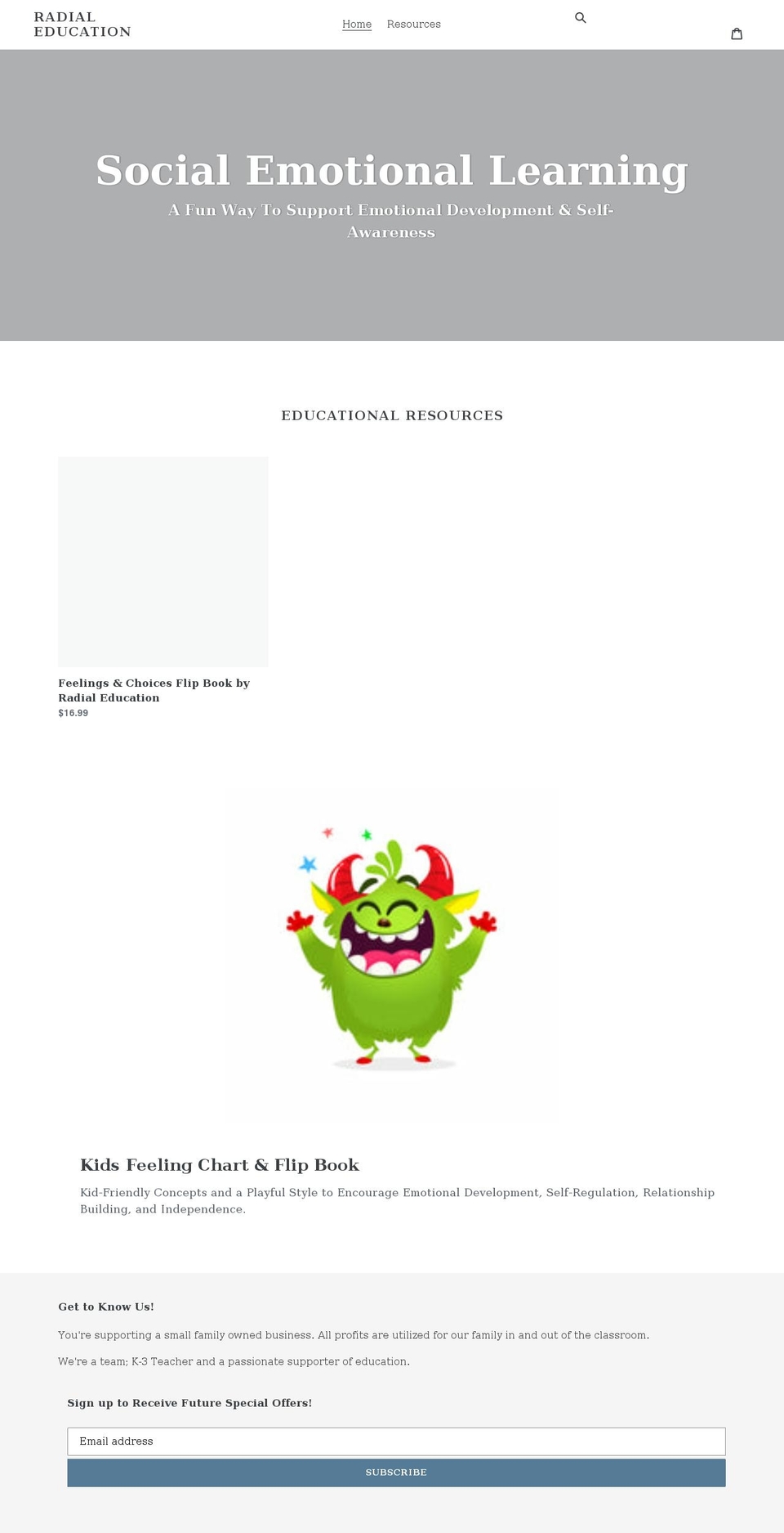 radialeducation.com shopify website screenshot