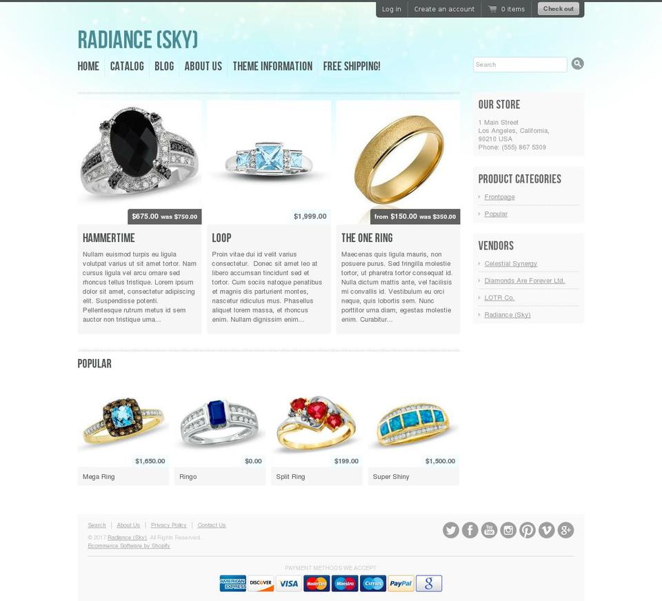 Radiance Shopify theme site example radiance-theme-sky.myshopify.com