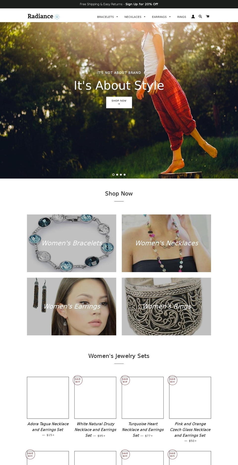 radianceblue.com — Shopify storefront screenshot