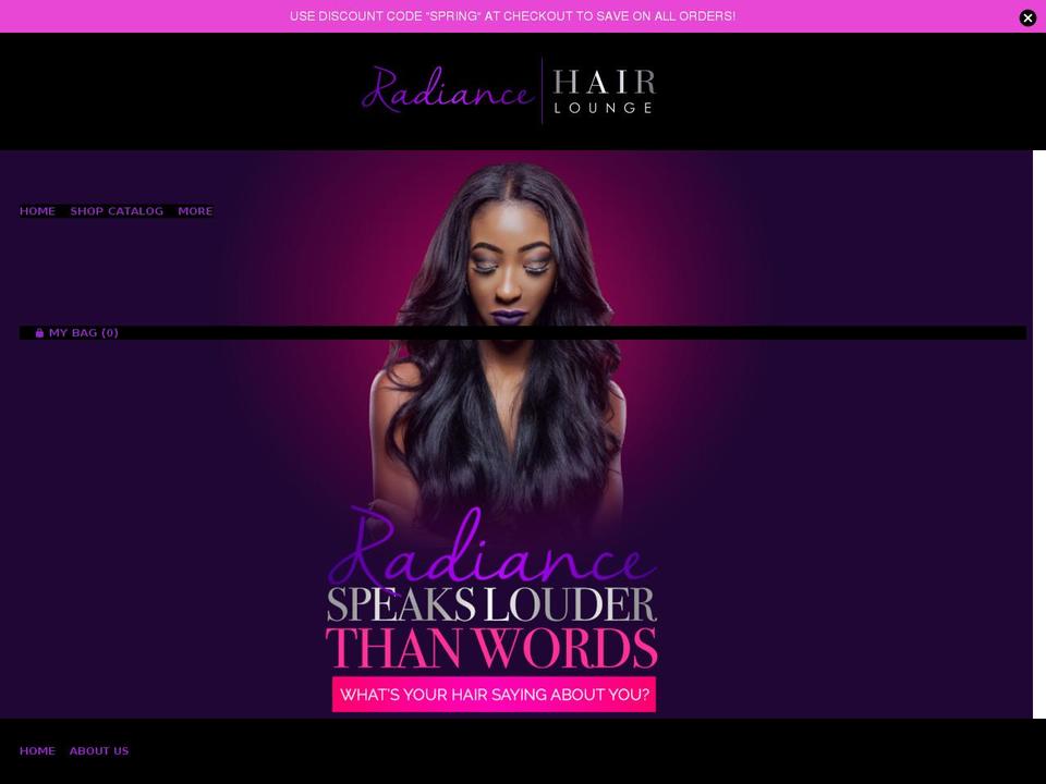 Lookbook Shopify theme site example radiancehairlounge.com