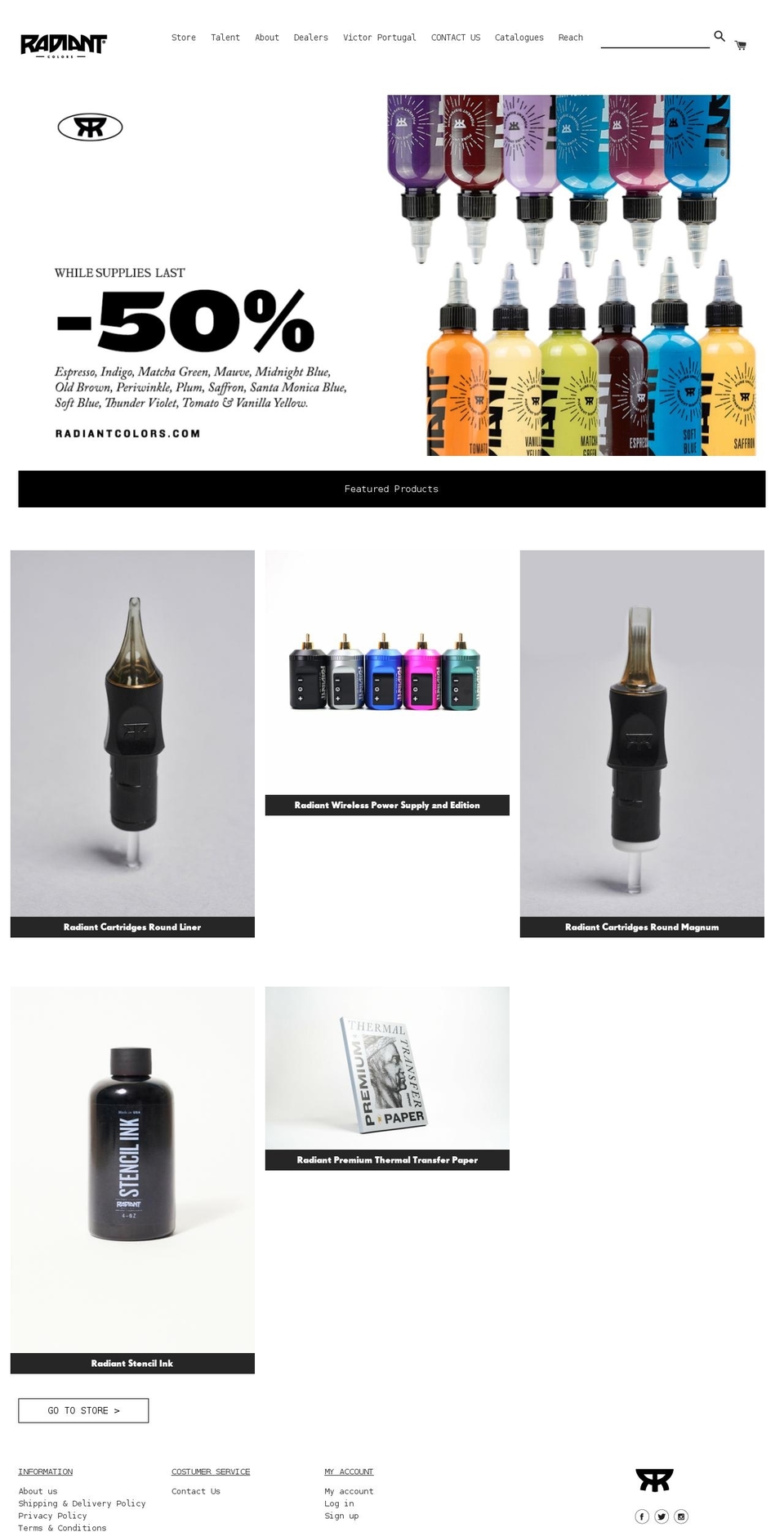 radiant-colors.myshopify.com shopify website screenshot