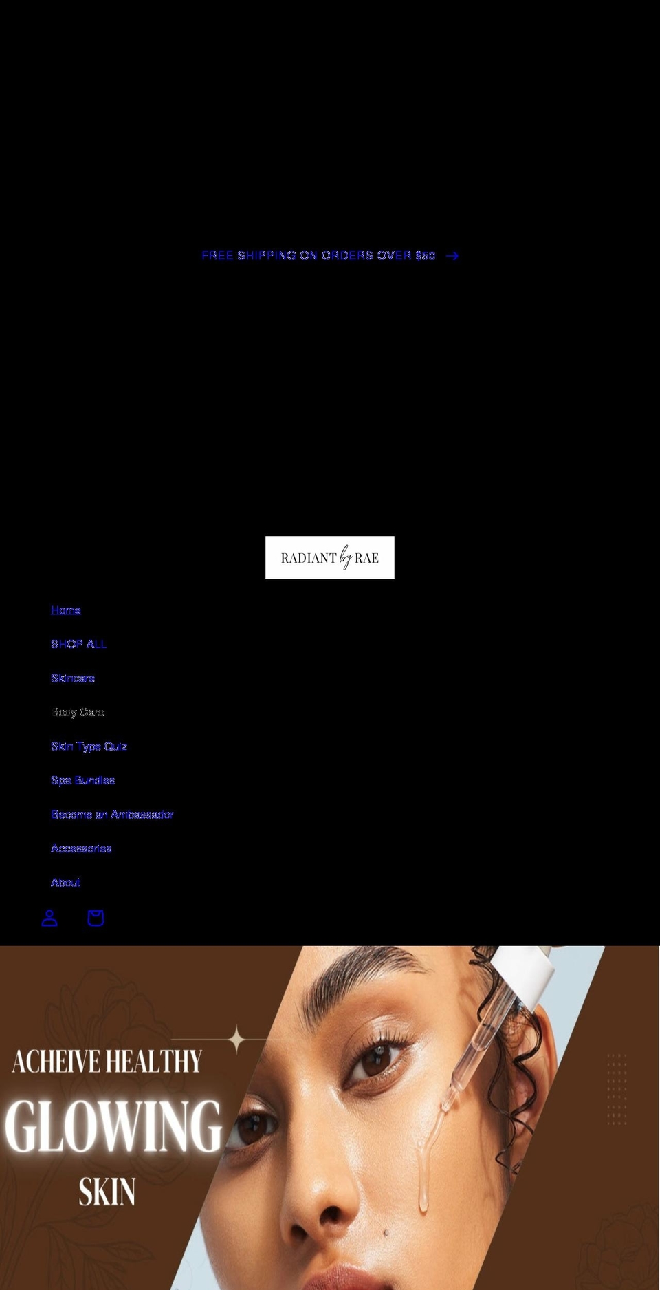 radiantbyrae.com shopify website screenshot