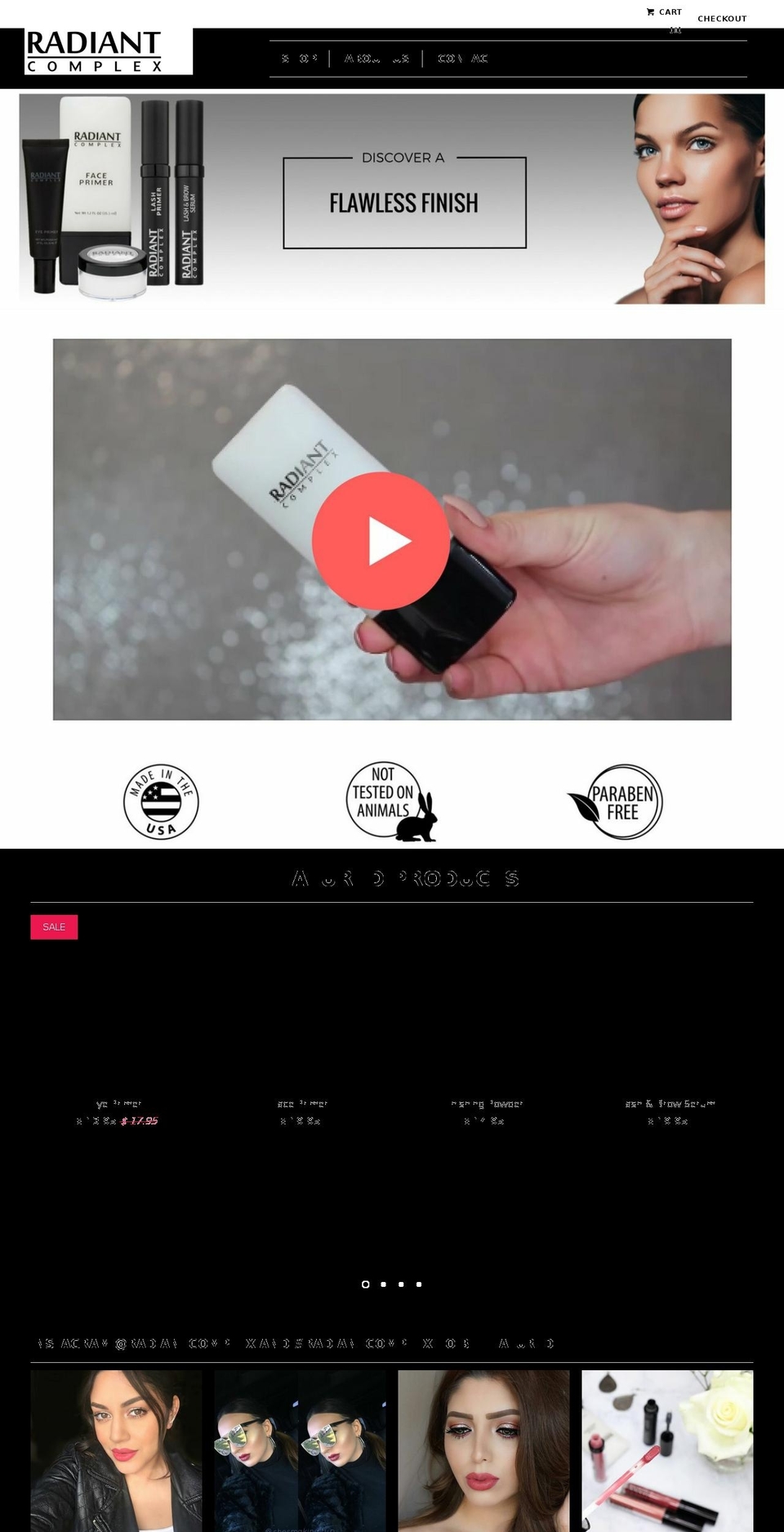radiantcomplex.com shopify website screenshot