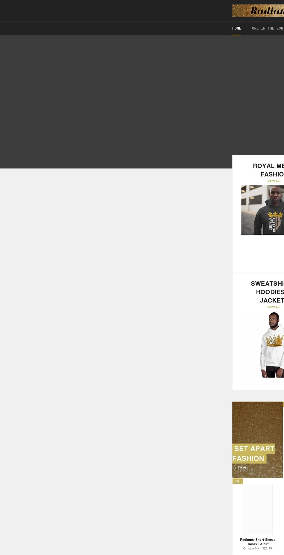 radiantedgestore.com shopify website screenshot