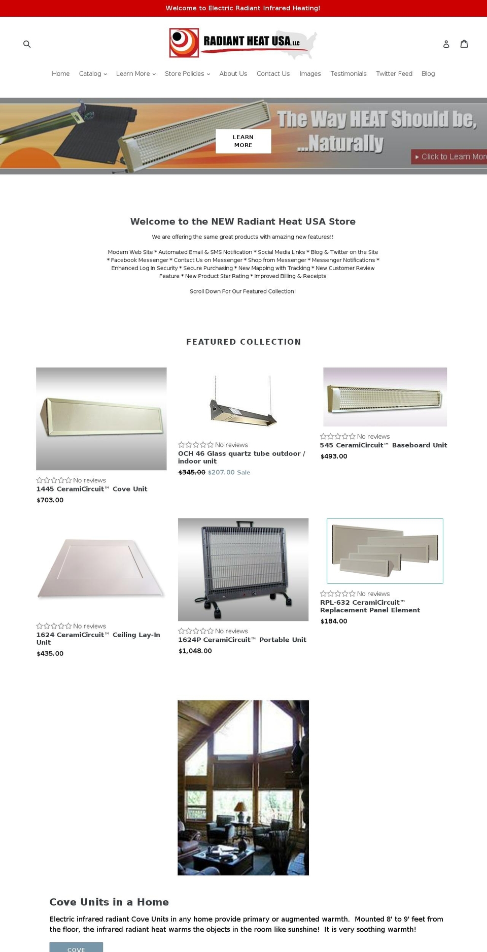 radiantheatusa.com — Shopify storefront screenshot