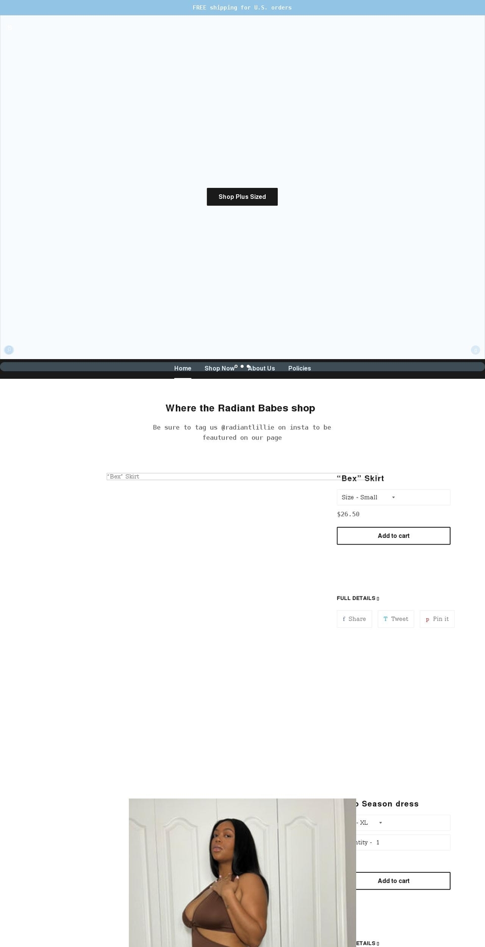 radiantlillie.com shopify website screenshot