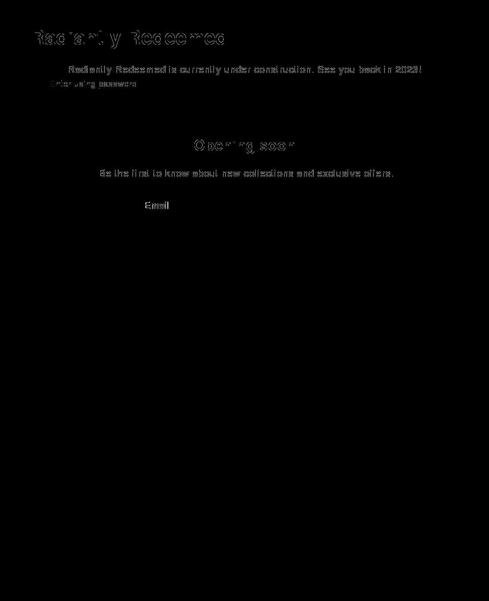 radiantlyredeemed.com shopify website screenshot