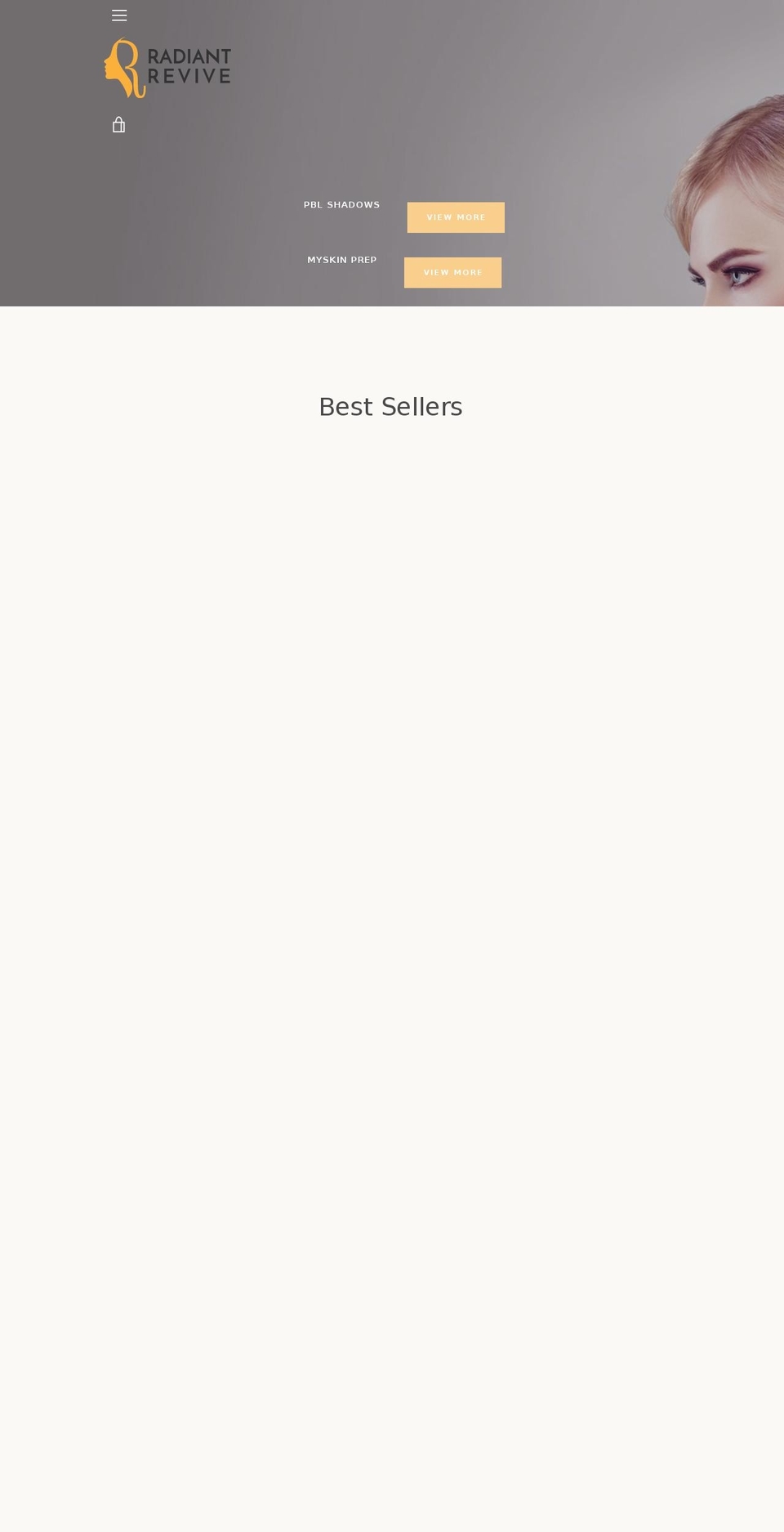 radiantrevive.com — Shopify storefront screenshot