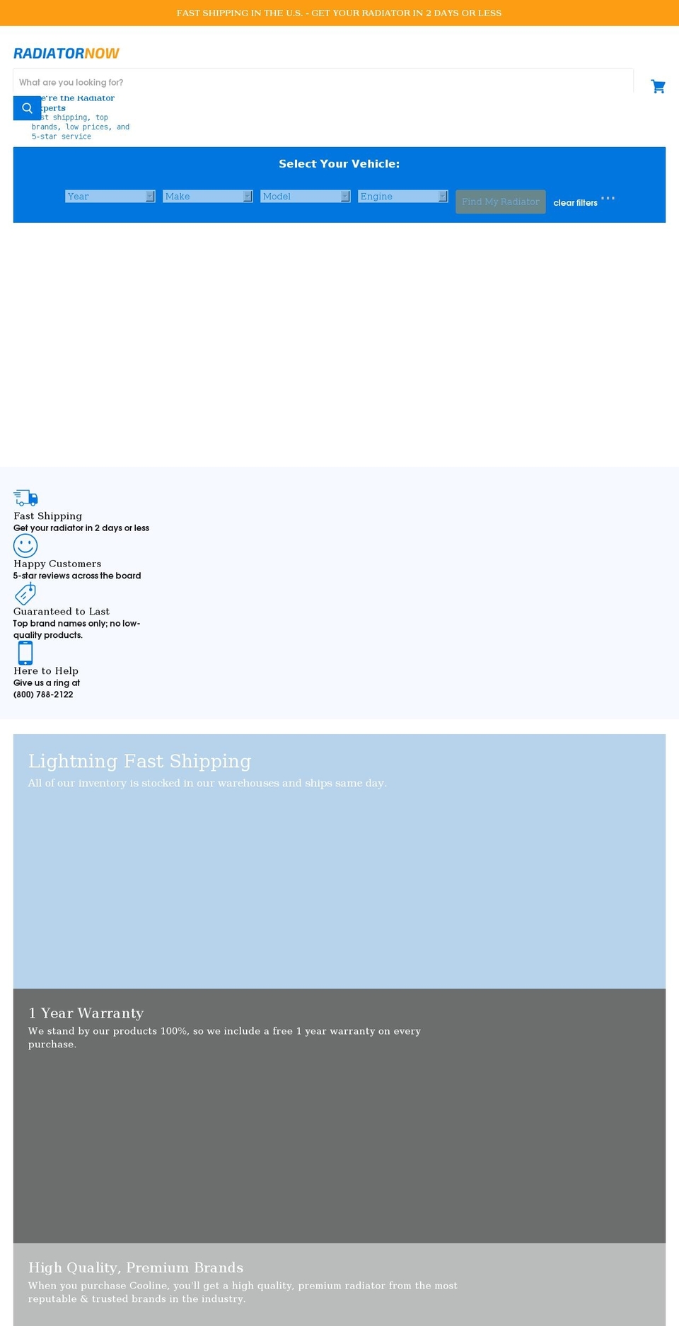 radiatornow.com shopify website screenshot