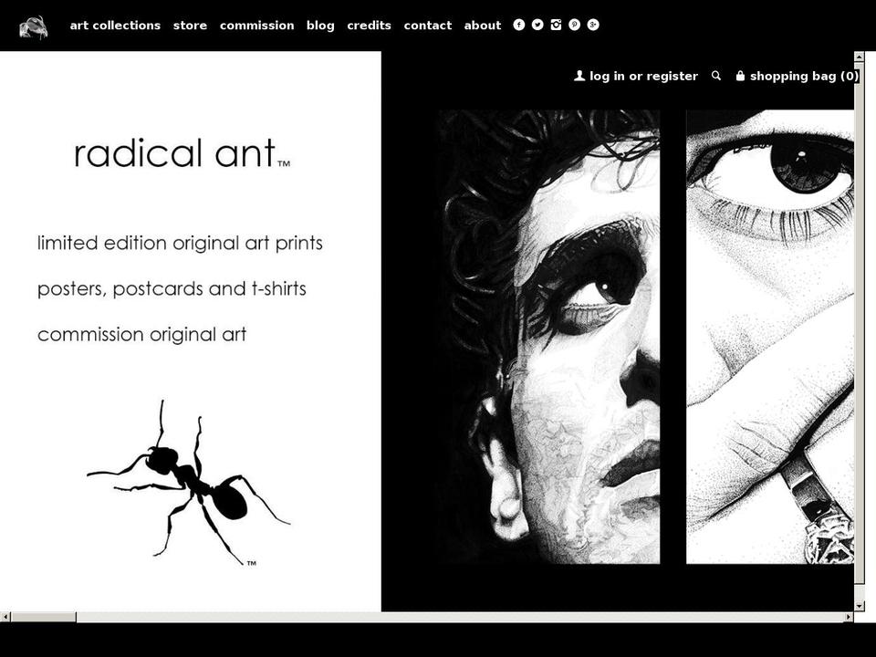 radical-ant.com shopify website screenshot