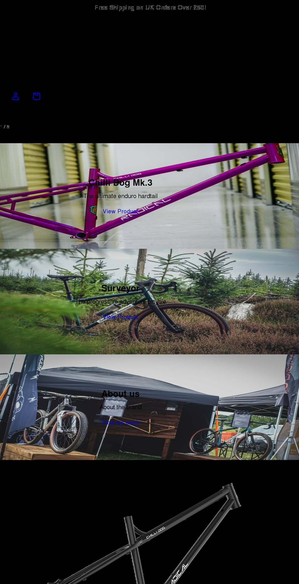 radicalallmountain.com shopify website screenshot