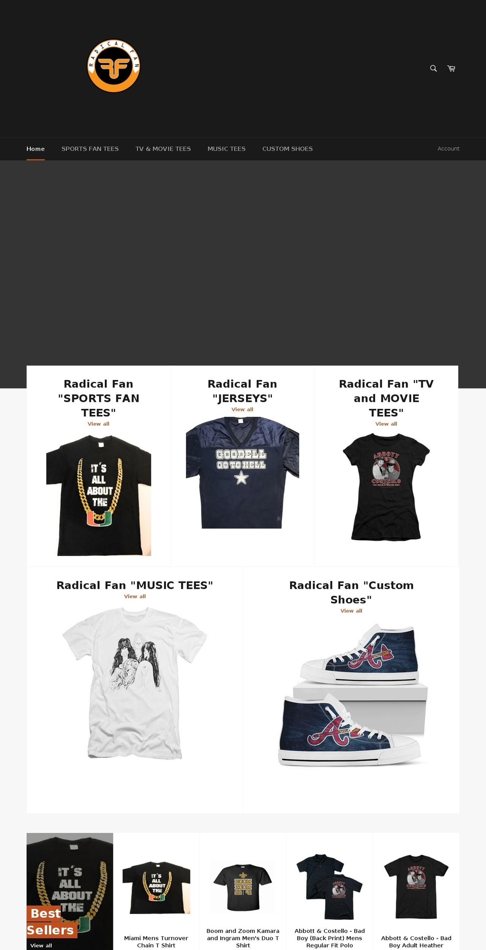 radicalfan.com — Shopify storefront screenshot