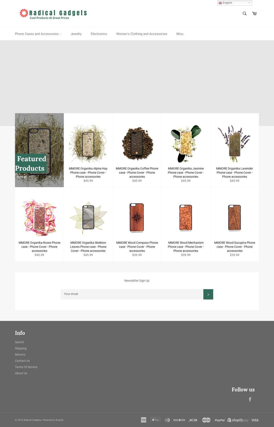 radicalgadgets.com — Shopify storefront screenshot