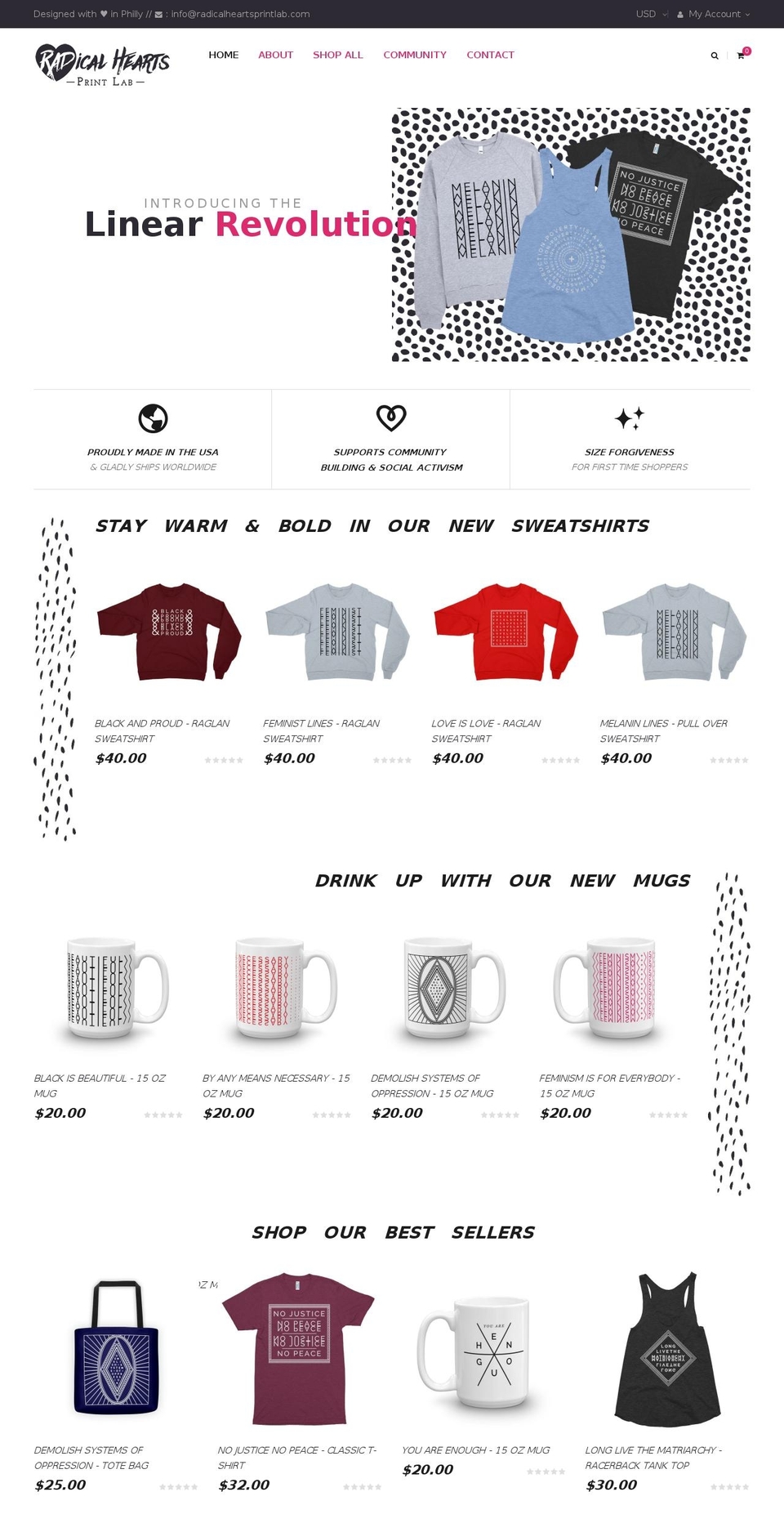 radicalheartsprintlab.com shopify website screenshot