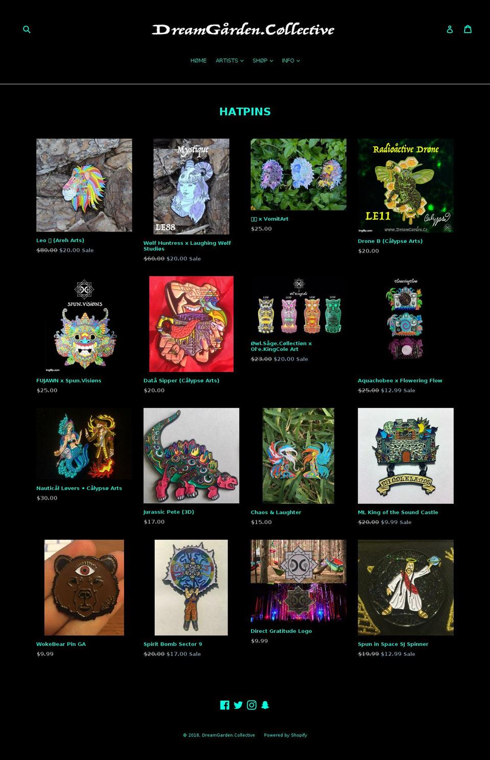 radicalpins.com — Shopify storefront screenshot