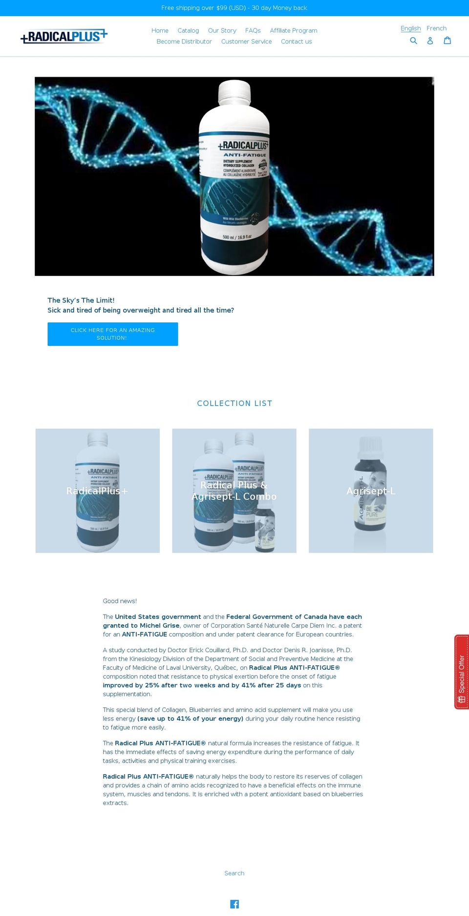 radicalsante.com — Shopify storefront screenshot