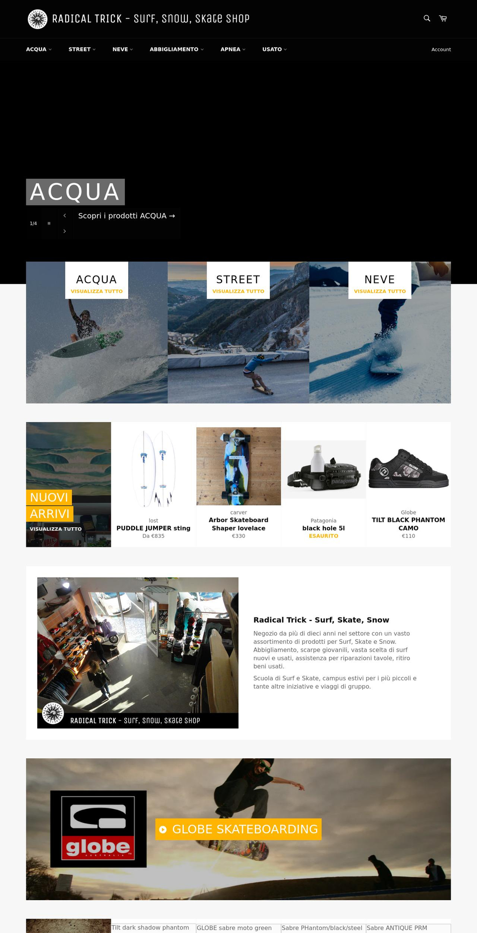 radicaltrick.com shopify website screenshot