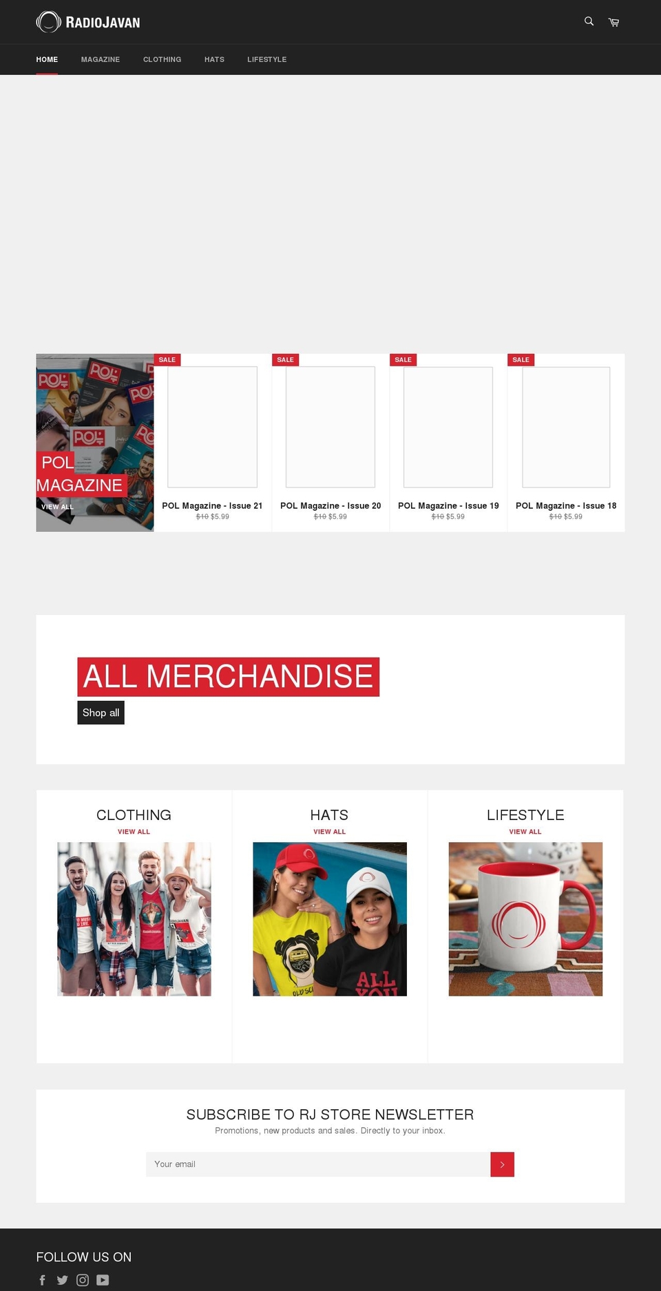 radiojavan.store shopify website screenshot