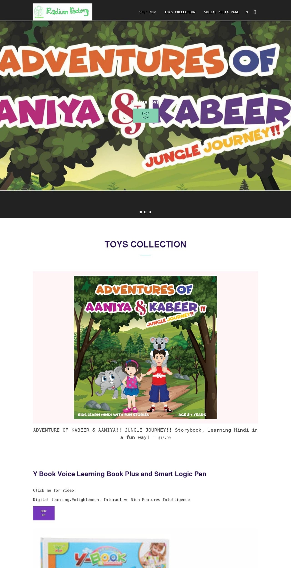 radiumfactory.com shopify website screenshot