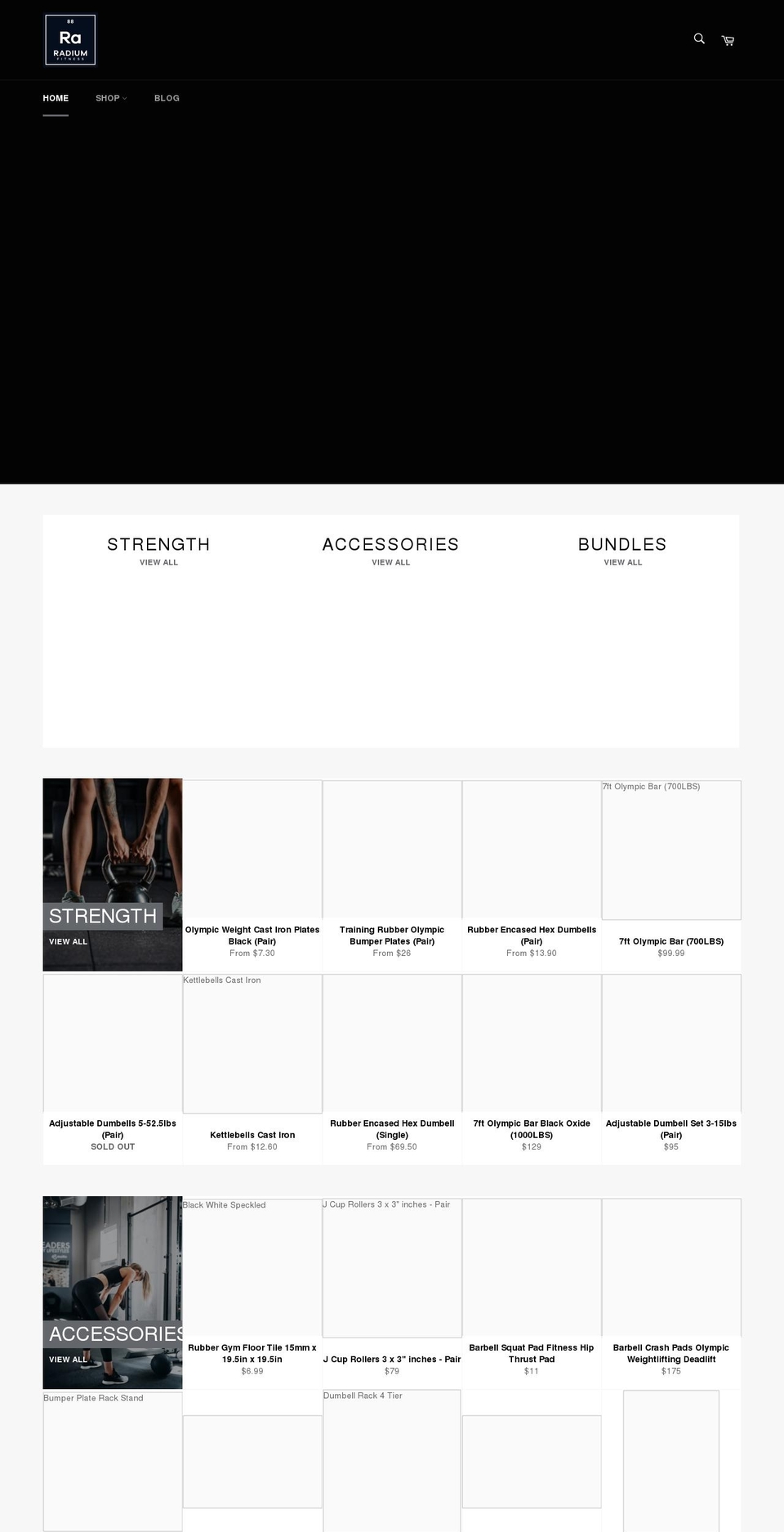 radiumfit.com shopify website screenshot
