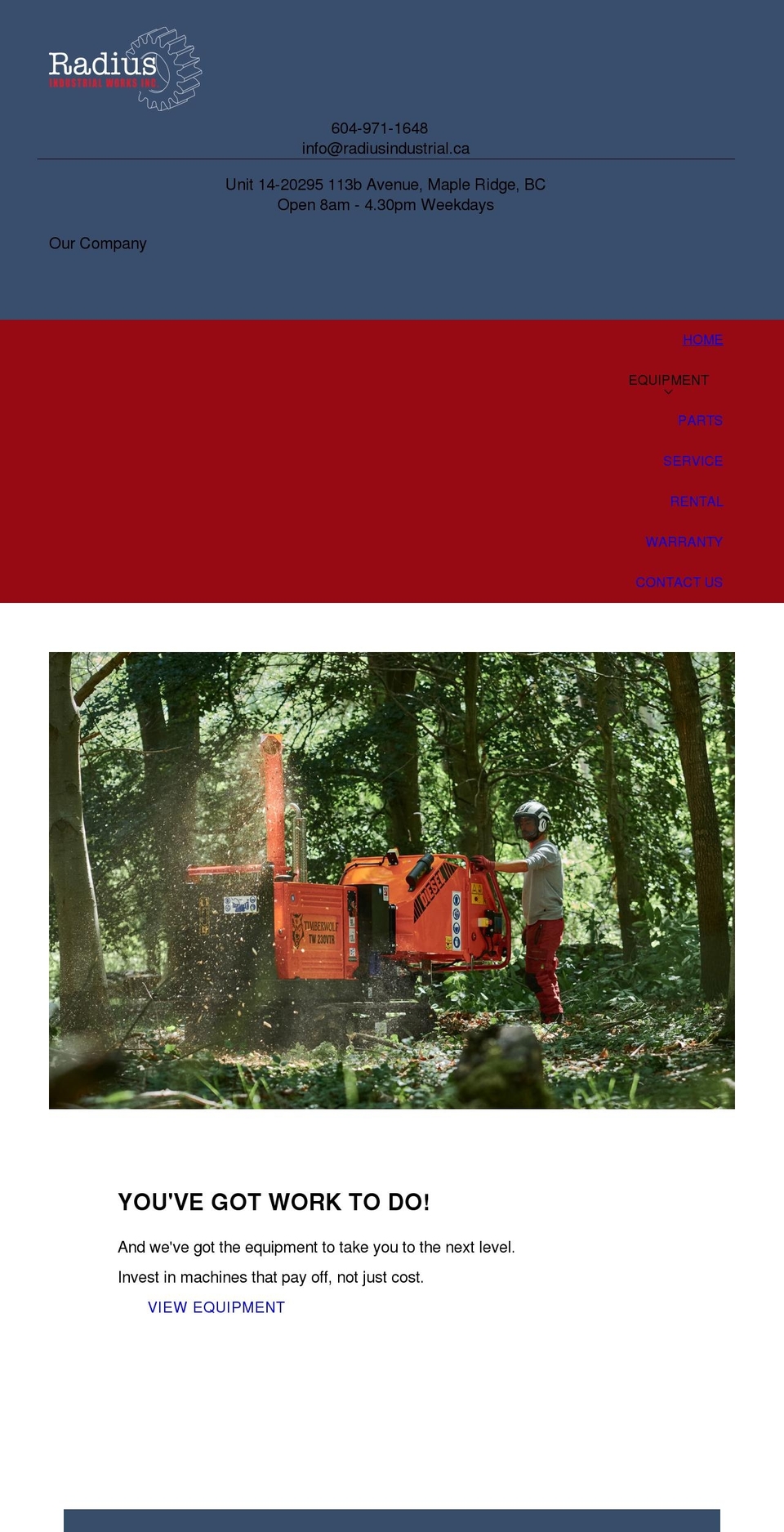 radiusindustrial.ca shopify website screenshot
