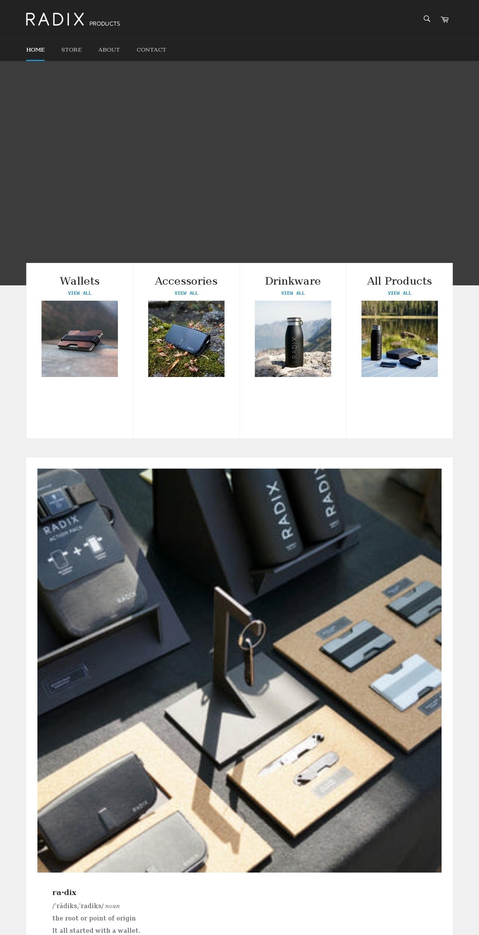 radixproducts.com shopify website screenshot
