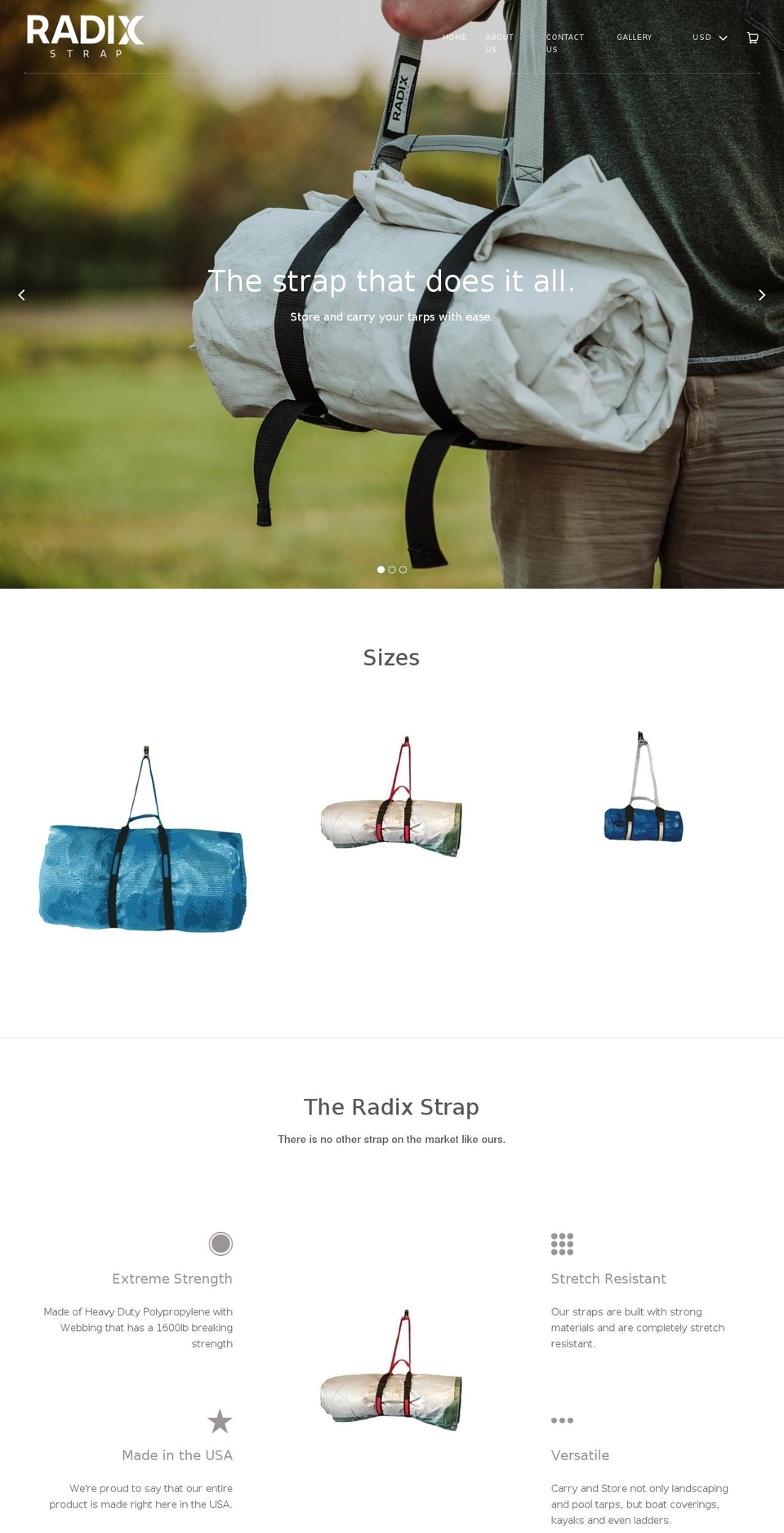 radixstrap.com shopify website screenshot