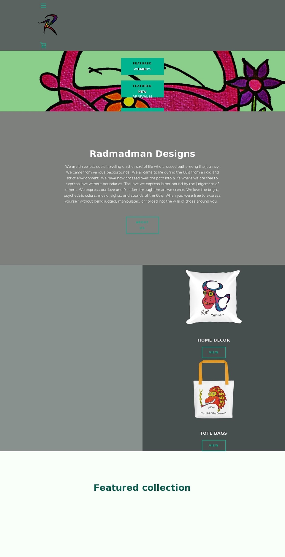 radmadmandesigns.com shopify website screenshot