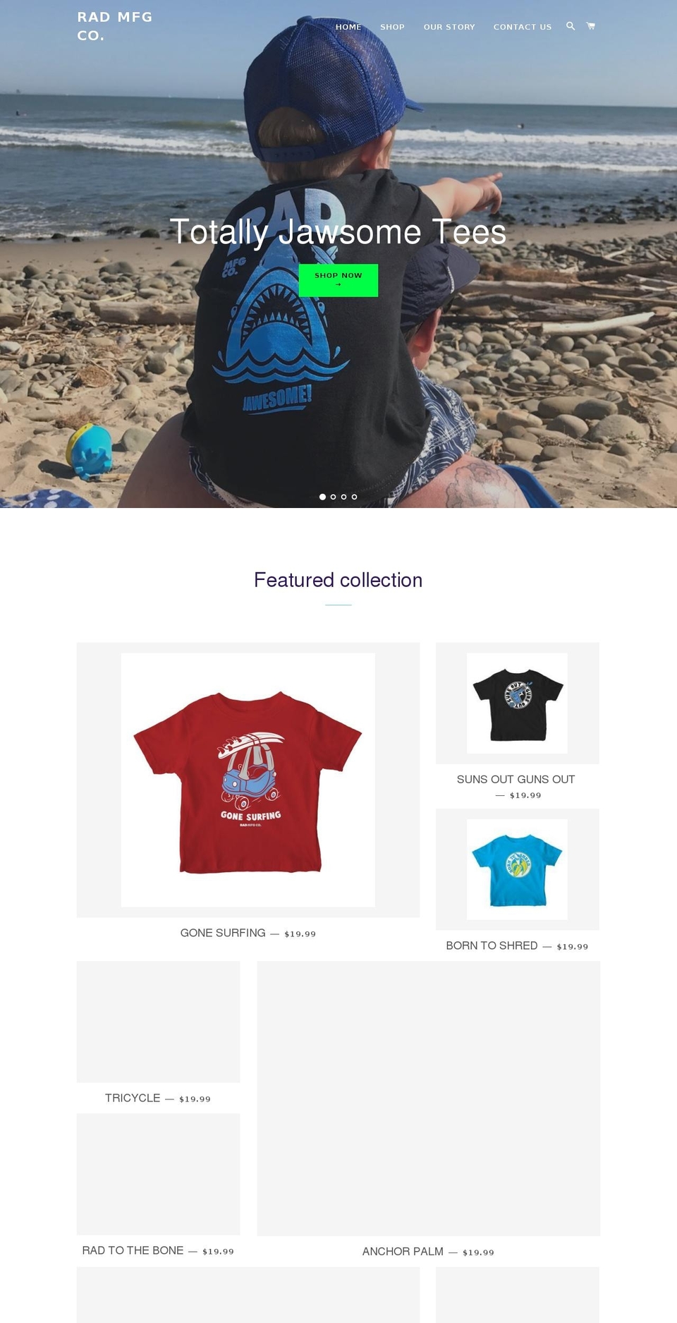 radmfgco.com — Shopify storefront screenshot
