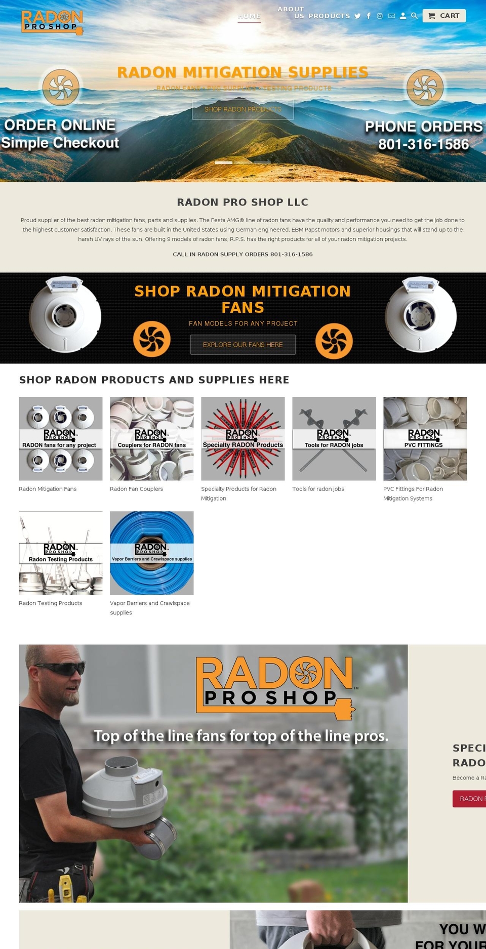 radonproshop.com shopify website screenshot