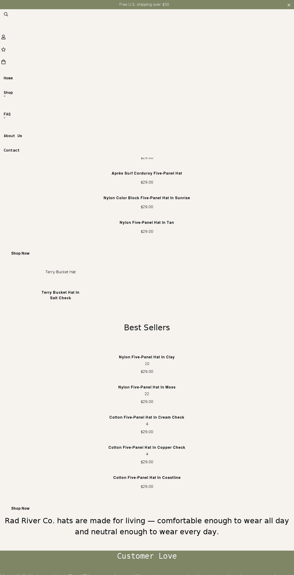 radriverco.com shopify website screenshot