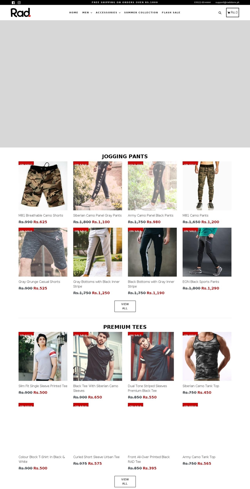 RAD Clothing Shopify theme site example radstore.pk