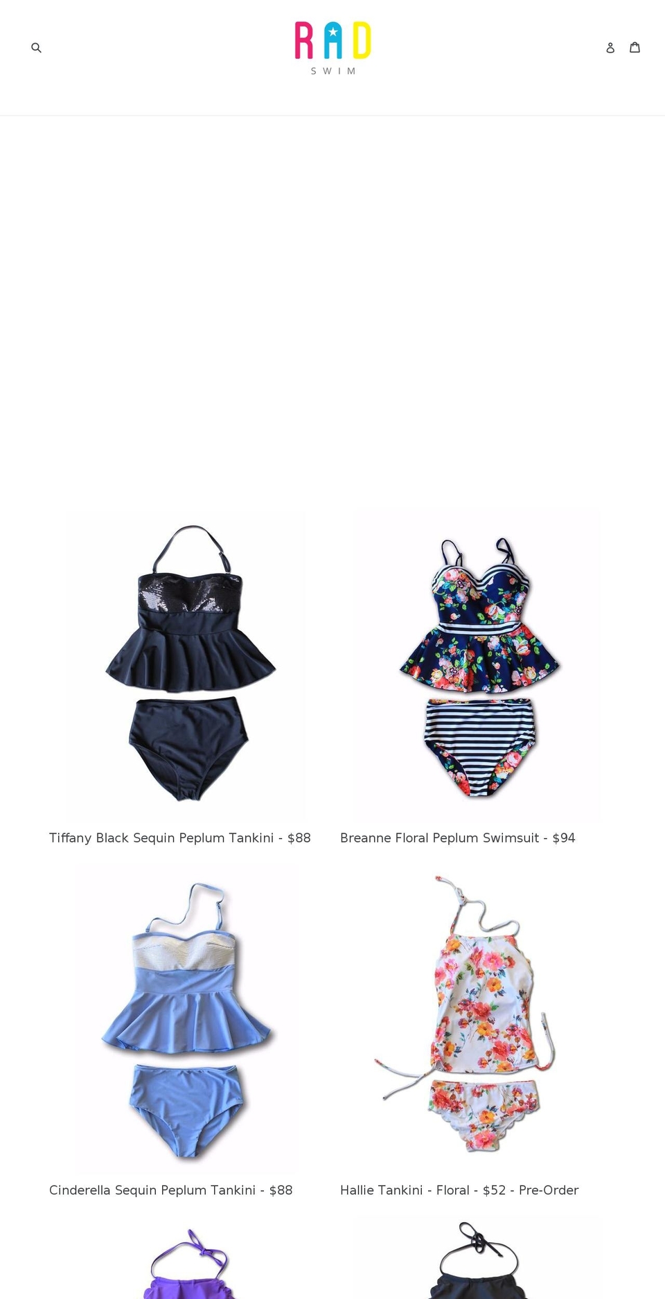radswimwear.com shopify website screenshot