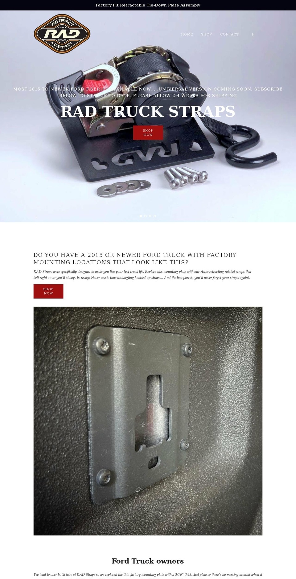 radtruckstraps.com shopify website screenshot