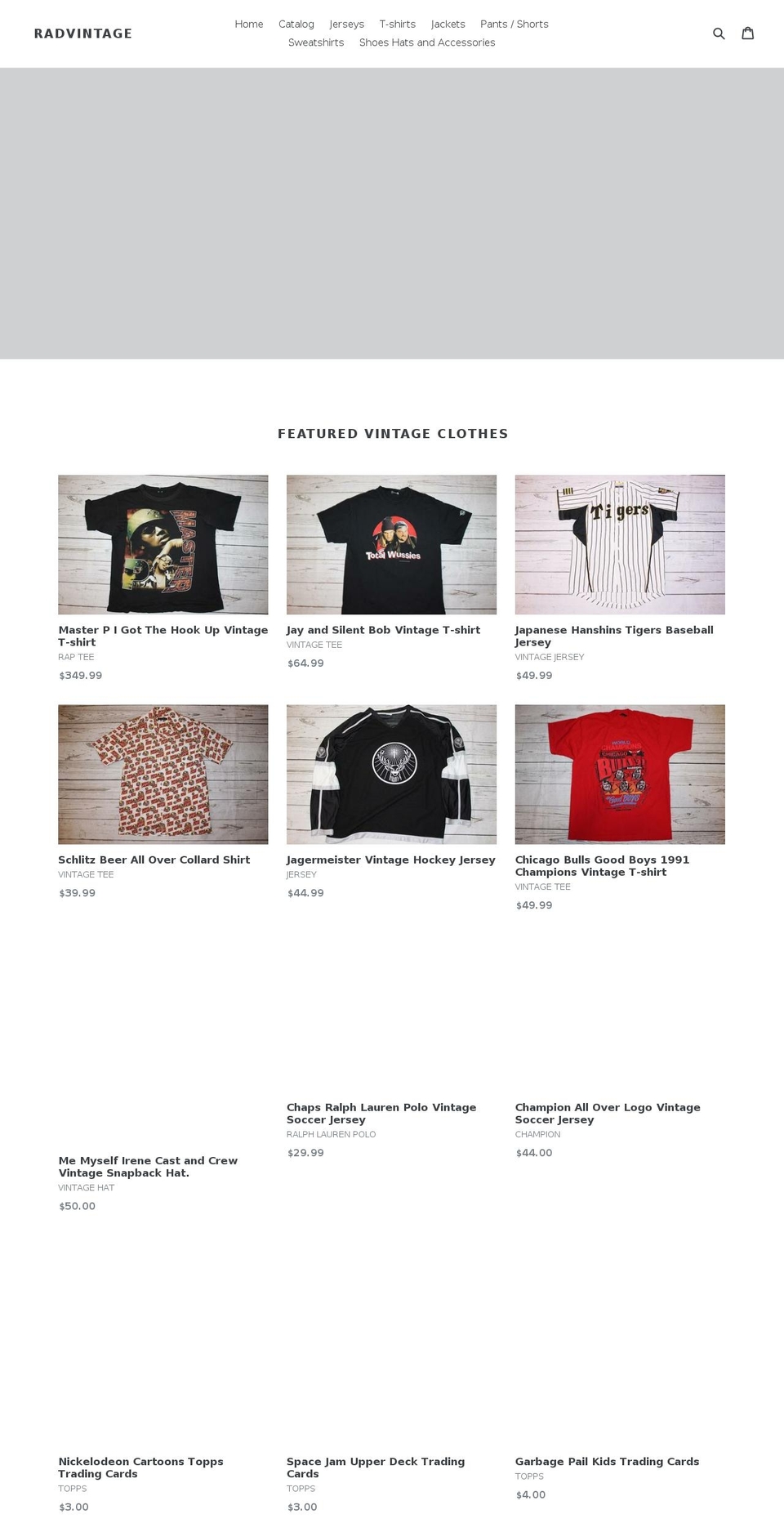 radvintage.com shopify website screenshot