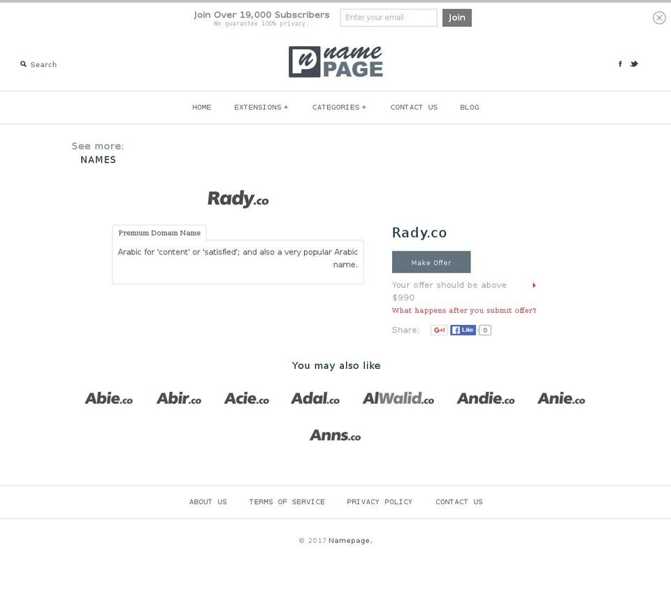 rady.co shopify website screenshot