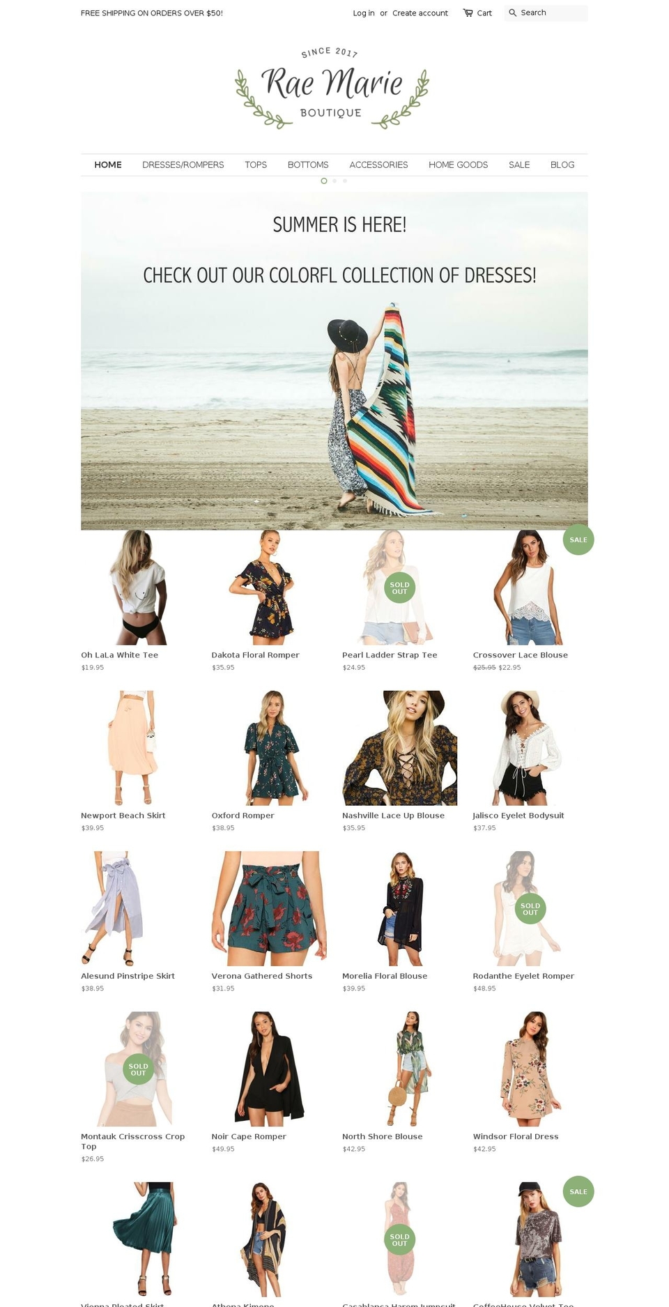 rae-marie.com — Shopify storefront screenshot