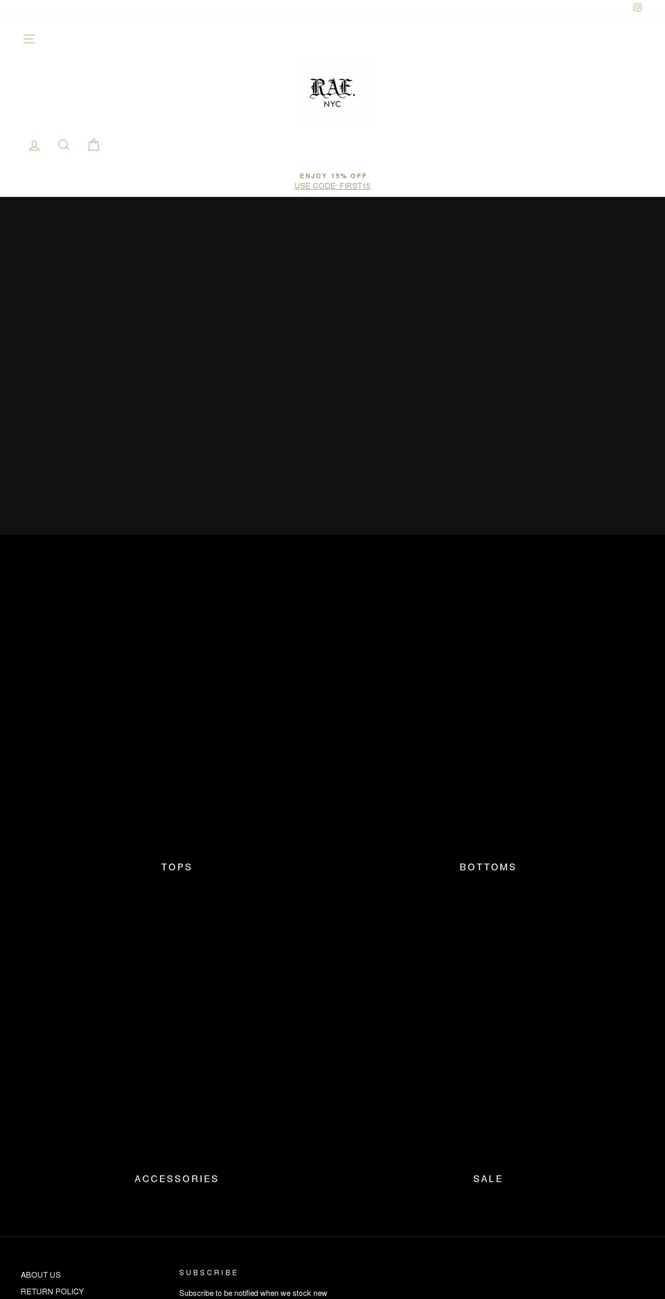 rae-nyc.com shopify website screenshot