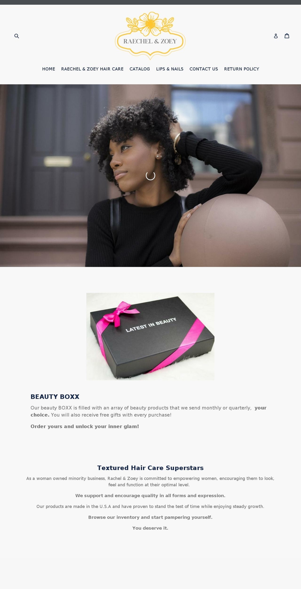 raechelzoey.com shopify website screenshot