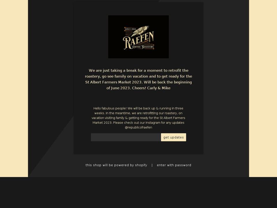 raefen.com shopify website screenshot