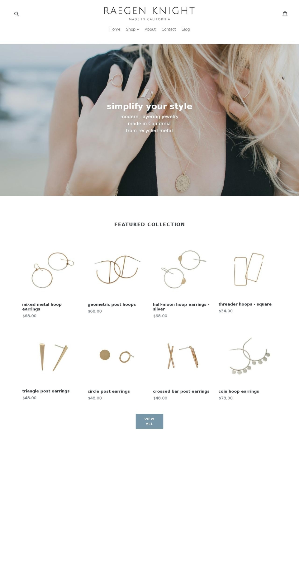 raegenknight.com — Shopify storefront screenshot